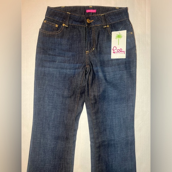 Lilly Pulitzer Women’s Jeans NWT Main Line Fit Size 0 L Heavy Dark Palm Beach - Picture 7 of 12